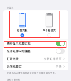 金波乡iPhone授权维修分享Safari浏览器如何切换标签栏位置 